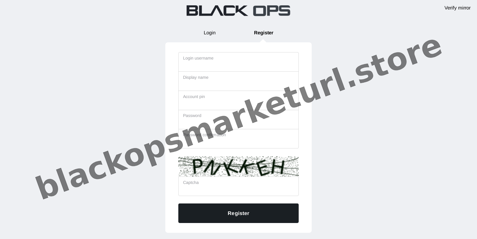 Account Registration Page